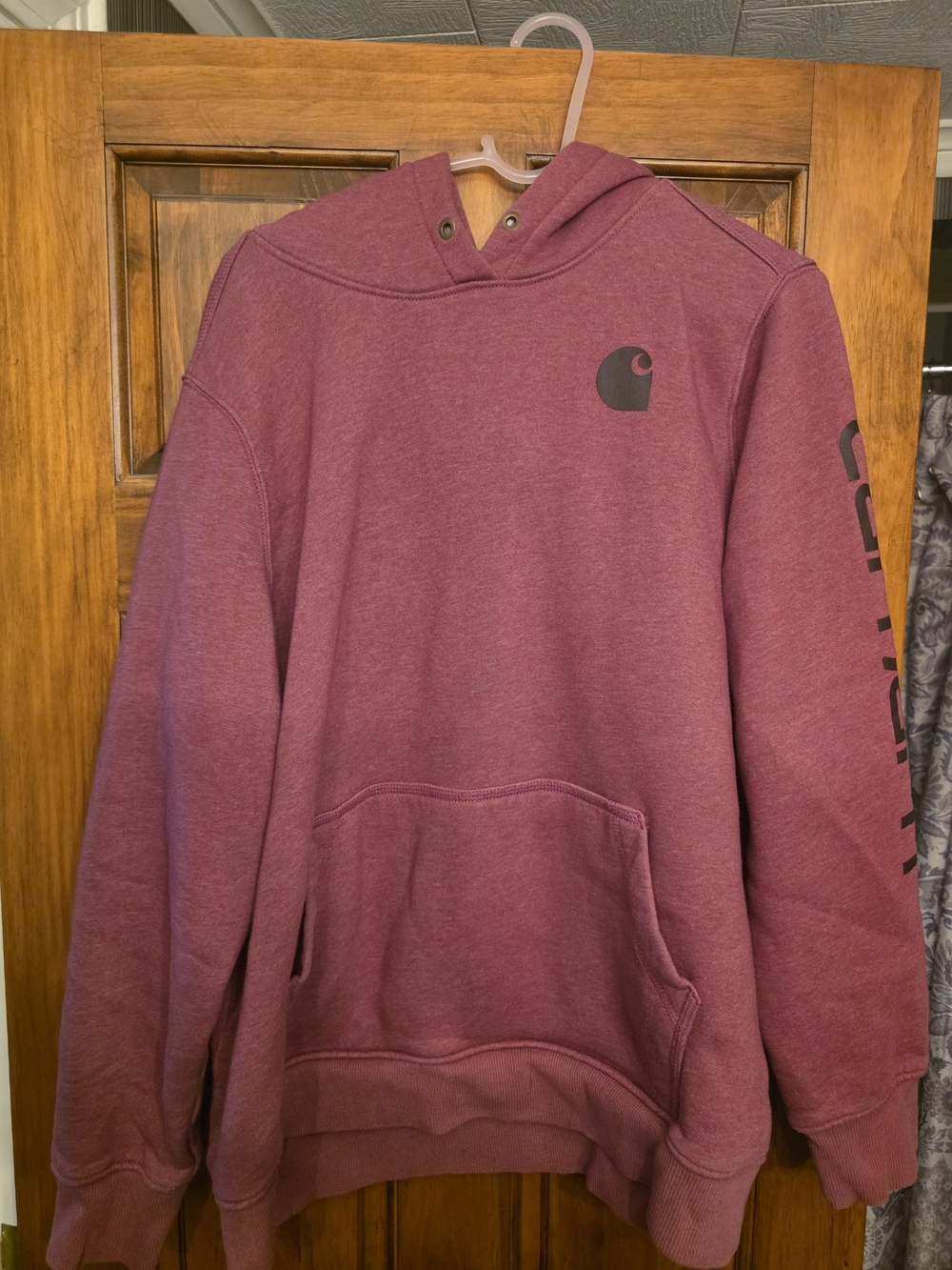 Carhartt Maroon Pullover Hoodie with Logo